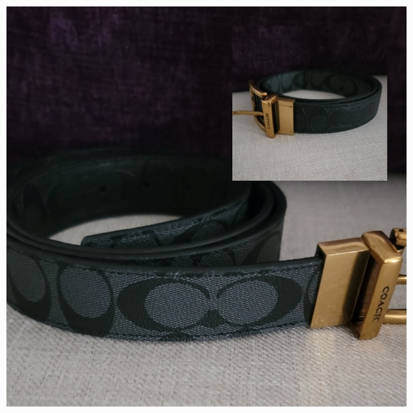 Coach Accessories - Pre-loved unisex reversible coach belt:black and gray sz xl
